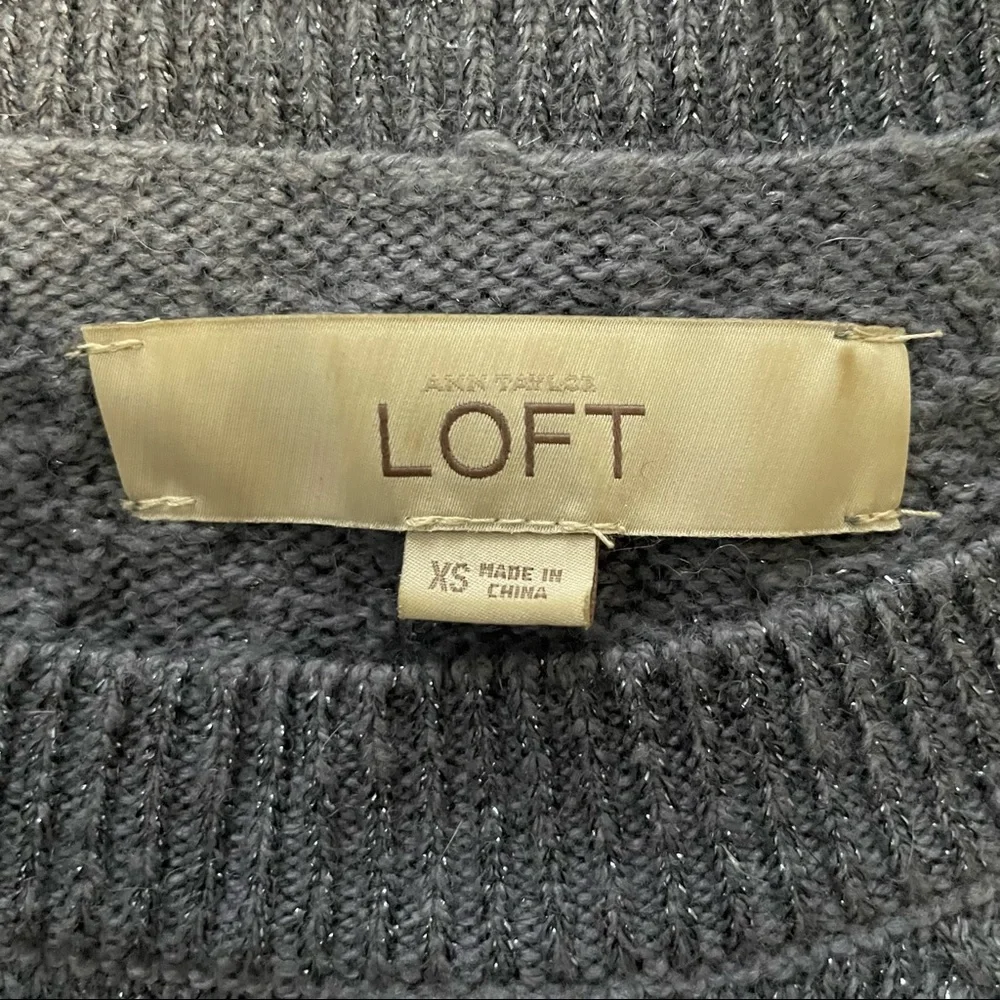 LOFT Shimmer Cable Knit Sweater - Picture 3 of 4